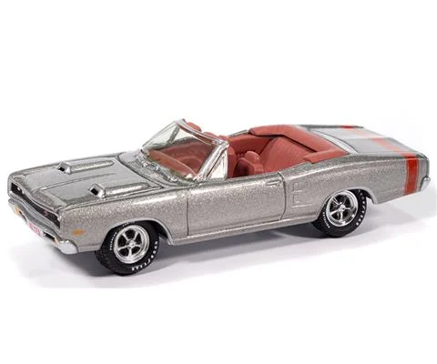 1969 Dodge Coronet R/T Convertible in A4 Silver with White Chassis - JOHNNY LIGHTNING