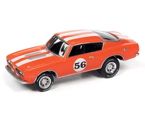 1967 Plymouth Barracuda Custom in Ultra Orange Pearl with White Stripes - Spoilers