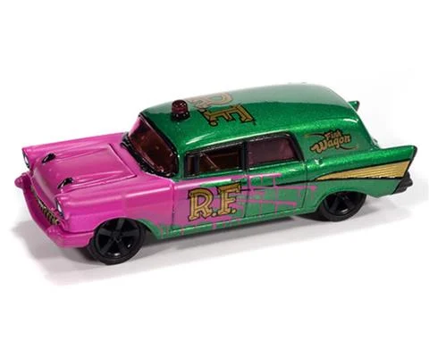 Rat Fink - 1957 Chevrolet Ambulance in Green Metallic and Hot Pink with Gold Graphics