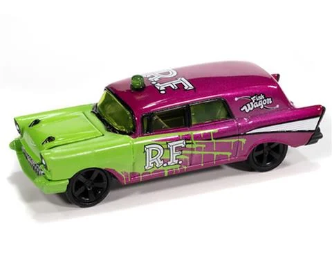 Rat Fink - 1957 Chevrolet Ambulance in Magenta Metallic and Bright Green with Silver Graphics