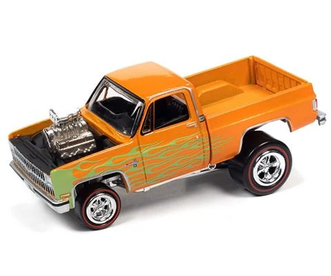 1981 Chevrolet Silverado 10 Fleet Side in Metallic Orange with Green Flames - Zinger