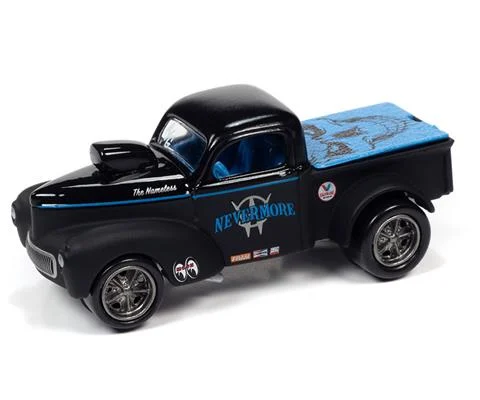 1941 Willys Gasser Pickup in Flat Black and Gloss Black with Dark Blue - Blacked Out