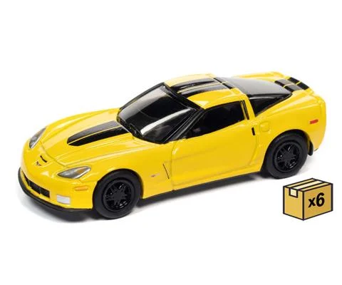 2012 Chevrolet Corvette Z06 in Velocity Yellow with Black Stripes - 6 pieces in a Non-Returnable Factory-Sealed CASE