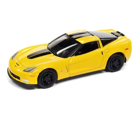 2012 Chevrolet Corvette Z06 in Velocity Yellow with Black Stripes - JOHNNY LIGHTNING