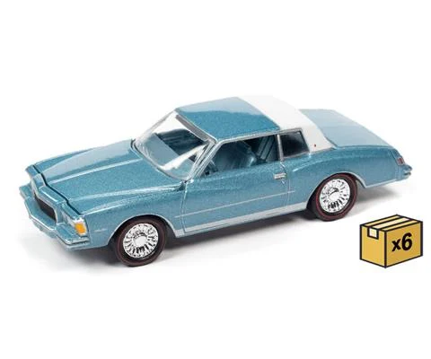 1978 Chevrolet Monte Carlo in Light Blue Poly with Partial Flat White Roof - 6 pieces in a Non-Returnable Factory-Sealed