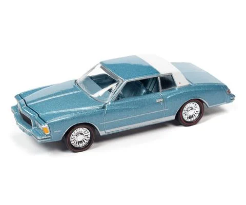 1978 Chevrolet Monte Carlo in Light Blue Poly with Partial Flat White Roof - JOHNNY LIGHTNING