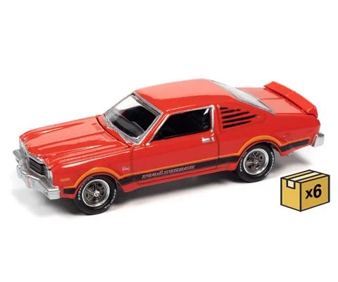 1976 Plymouth Road Runner in Splitfire Orange with Black Orange Side Stripes RR Side Script - 6 pieces in a