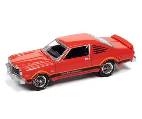 1976 Plymouth Road Runner in Spitfire Orange with Black Orange Side Stripes RR Side Script - JOHNNY LIGHTNING