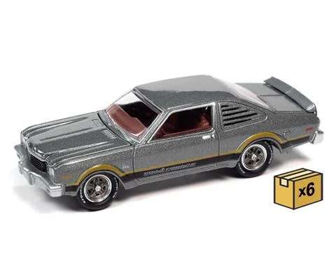 1976 Plymouth Road Runner in Silver Cloud Poly with Black Orange Side Stripes RR Side Script - 6 pieces