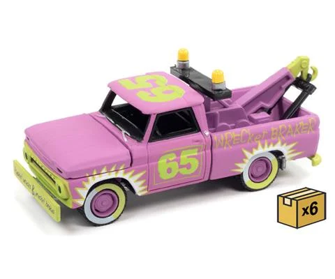 1965 Chevrolet Tow Truck in Flat Bright Purple - Demolition Derby - 6 pieces in a Non-Returnable Factory-Sealed CASE