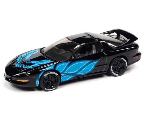 1993 Pontiac Firebird T/A in Black with Blue Firebird Flames - Black with Ice Blue Flames
