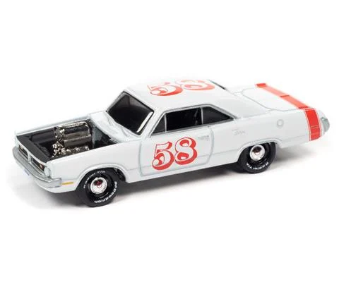 1970 Dodge Dart in Gloss White with Red Stripe - Spoilers