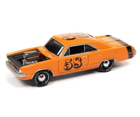 1970 Dodge Dart in Raging-Hot Metallic Orange with Black Stripe - Spoilers
