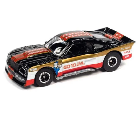 Monopoly - 1975 Ford Mustang Cobra II Racer Black and White with Red Stripes - Go To Jail