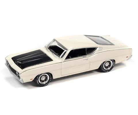 1969 Ford Torino Talladega in Wimbledon White - JOHNNY LIGHTNING