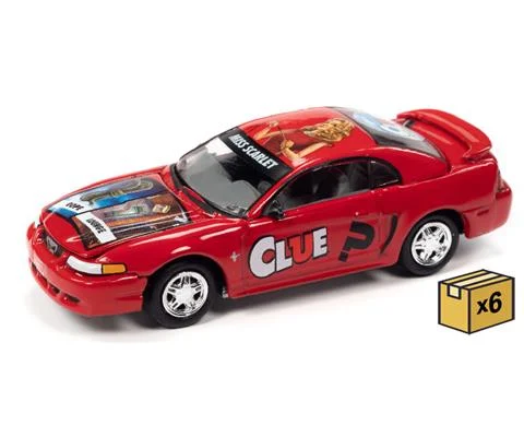 Clue - 2000 Ford Mustang in Red - Miss Scarlet - 6 pieces in a Non-Returnable Factory-Sealed CASE