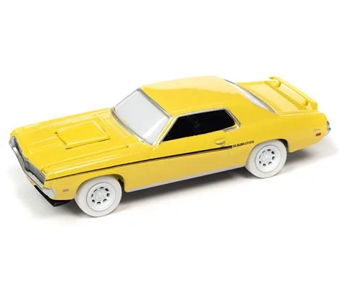 1969 Mercury Cougar Eliminator in Yellow with White Lightning Tires and Rims - JOHNNY LIGHTNING
