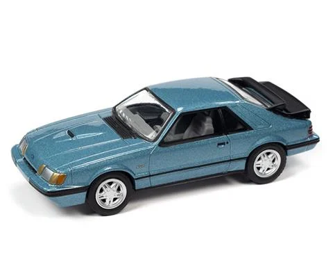 1986 Ford Mustang SVO in Light Regatta Blue Metallic - JOHNNY LIGHTNING