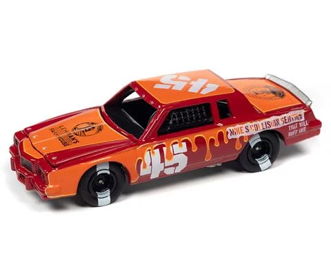 1982 Pontiac Grand Prix Stock Car in with Orange Graphics- Demolition Derby