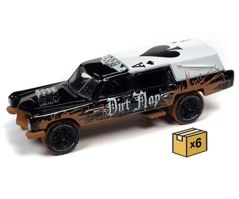 Haulin Hearse in Gloss Black White Roof with Mud - Off Road- 6 pieces in a Non-Returnable Factory-Sealed CASE