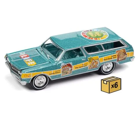 Game of Life - 1965 Chevrolet Station Wagon in Artesian Turquoise Poly - 6 pieces in a Non-Returnable Factory-Sealed CASE