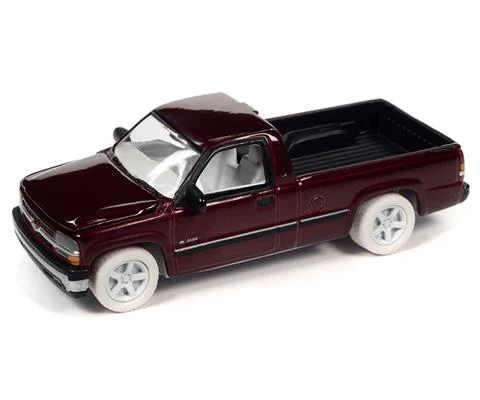 2002 Chevrolet Silverado Pickup Truck in Dark Red Metallic - JOHNNY LIGHTNING