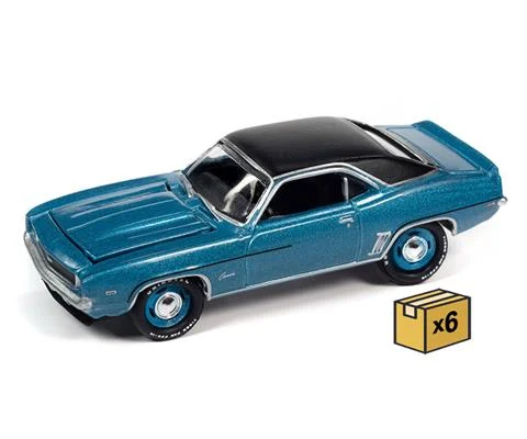 1969 Chevrolet COPO RS Camaro in Azure Turquoise with Flat Black Roof - 6 pieces in a Non-Returnable Factory-Sealed CASE