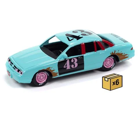 1997 Ford Crown Victoria in Light Teal with Derby Graphics- Demolition Derby - 6 pieces in a Non-Returnable Factory-Sealed CASE