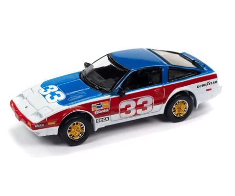 1985 Nissan 300ZX in Red White and Blue Race Graphics and White Chassis - Import Heat GT