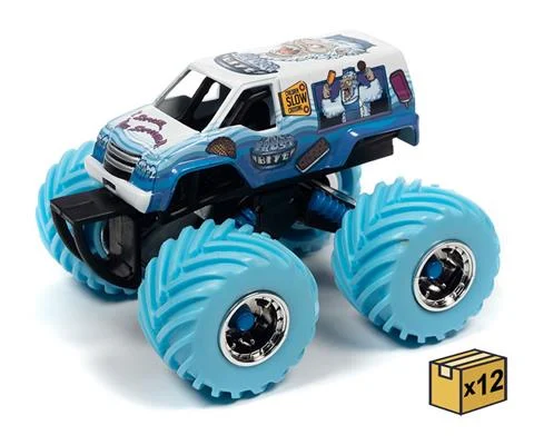 Frost Bite - I Scream You Monster Truck in Blue White and Purple with Blue Tires - 12 pieces