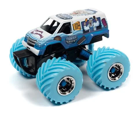 Frost Bite - I Scream You Monster Truck in Blue White and Purple with Blue Tires