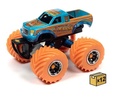 Tiki Terror Monster Truck in Orange Blue and Green with Orange Tires - 12 pieces in a Non-Returnable Factory-Sealed CASE