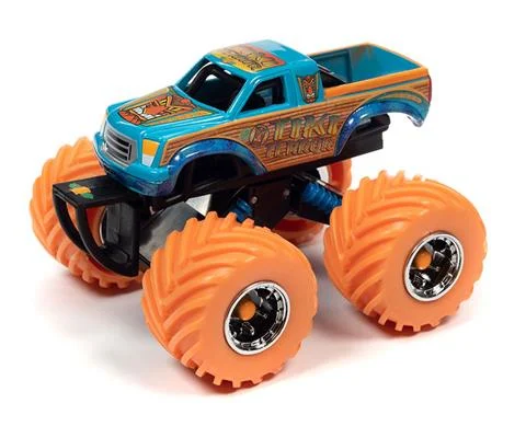 Tiki Terror Monster Truck in Orange Blue and Green with Orange Tires - JOHNNY LIGHTNING
