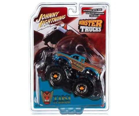 Tiki Terror Monster Truck in Orange Blue and Green with Black Tires - JOHNNY LIGHTNING