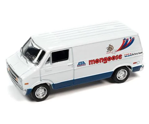 Mongoose - 1977 Dodge Van with Dark Blue Side Stripe and Mongoose BMX/Freestyle Bike Graphics