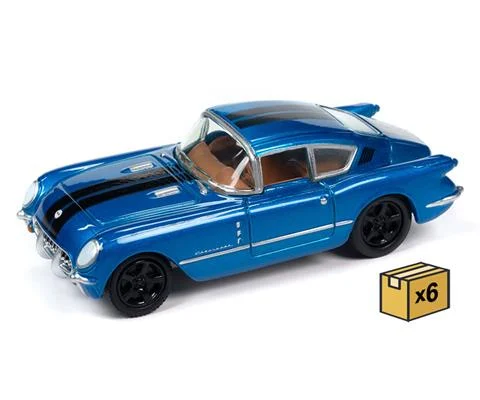 1954 Chevrolet Corvair Concept Car in Trublue Metallic with Black Stripes - 6 pieces in a Non-Returnable Factory-Sealed CASE