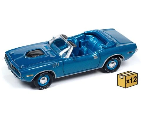 1971 Plymouth Cuda Convertible in Blue Fire Metallic - 12 pieces in a Non-Returnable Factory-Sealed CASE