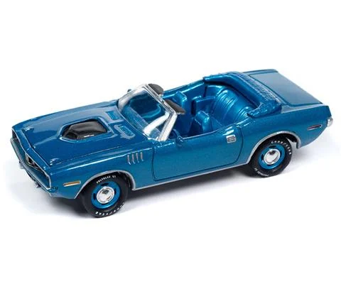 1971 Plymouth Cuda Convertible in Blue Fire Metallic - JOHNNY LIGHTNING