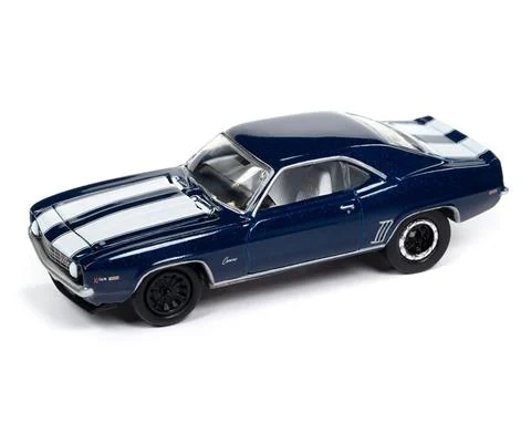 1969 Chevrolet Camaro Z28 in Metallic Blue with White Stripes - JOHNNY LIGHTNING