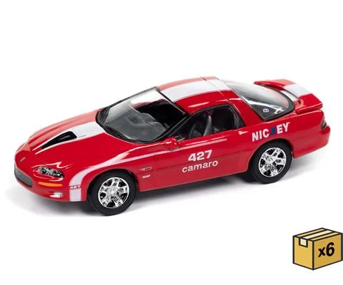Nickey 2002 Chevrolet Camaro ZL1 in Red with White Stripes - 6 pieces in a Non-Returnable Factory-Sealed CASE