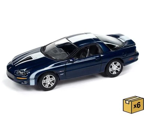 Nickey 2002 Chevrolet Camaro ZL1 in Metallic Blue with White Stripes - 6 pieces in a Non-Returnable Factory-Sealed CASE