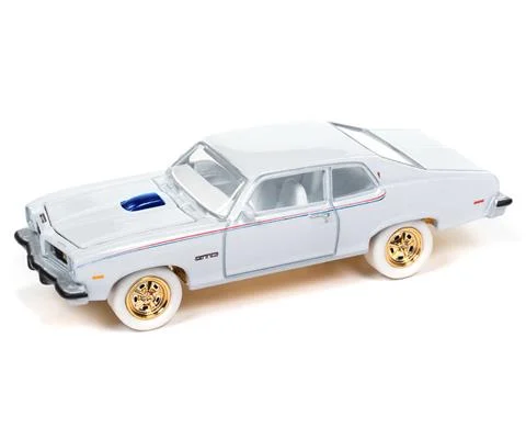 1974 Pontiac GTO in White Lightning Deocration with Gold Rims - JOHNNY LIGHTNING