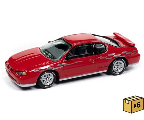 2000 Chevrolet Monte Carlo SS in Torch Red with Checkered Side Stripe - 6 pieces in a Non-Returnable Factory-Sealed CASE