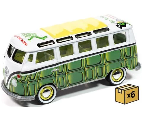Turtle Wax - 1965 Volkswagen 21 Window Samba Bus in Gloss White with Green Turtle Shell Graphics - 6 pieces