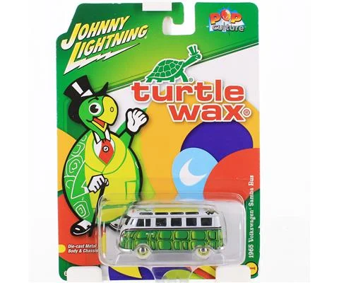 Turtle Wax - 1965 Volkswagen 21 Window Samba Bus in Gloss White with Green Turtle Shell Graphics White Tires and