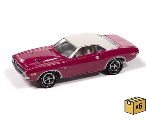 1971 Dodge Challenger R/T in Panther Pink with White Top - 6 pieces in a Non-Returnable Factory-Sealed CASE