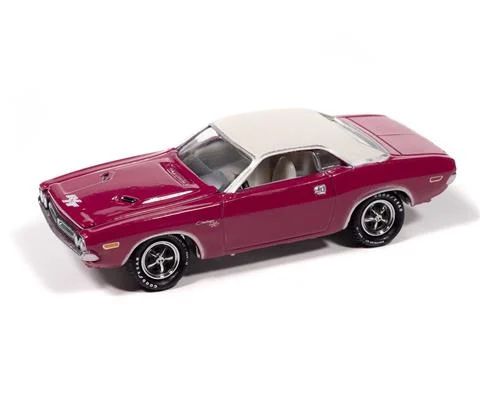 1971 Dodge Challenger R/T in Panther Pink with White Top - JOHNNY LIGHTNING