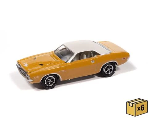 1971 Dodge Challenger R/T in Butterscotch with White Top - 6 pieces in a Non-Returnable Factory-Sealed CASE