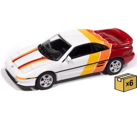 1991 Toyota MR2 in White Yellow Orange and Red - 6 Pieces in a Non-Returnable Factory-Sealed CASE