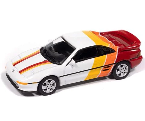 1991 Toyota MR2 in White Yellow Orange and Red - JOHNNY LIGHTNING